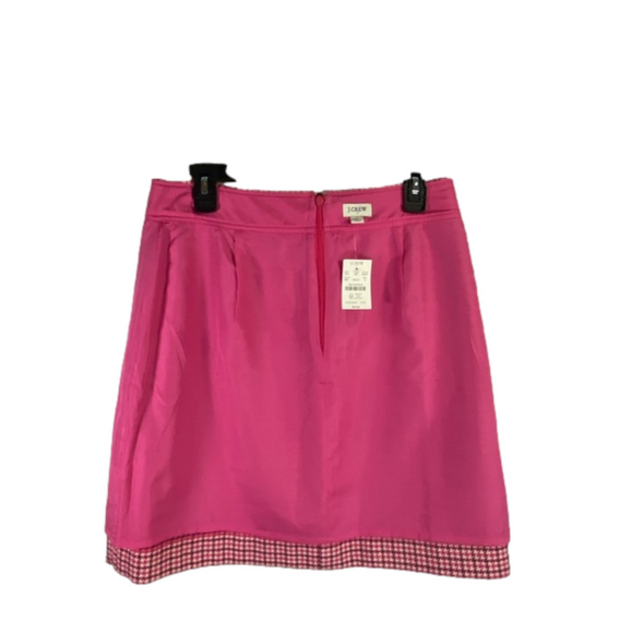 J. Crew Pink, Berry & Cream Houndstooth Mini Skirt NWT Size 8 SKU0675 - Picture 6 of 9